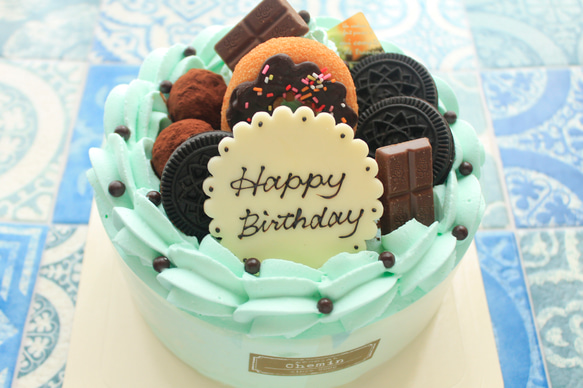 5号】チョコミントフルケーキ 15cm ケーキ おやつのこみちChemin