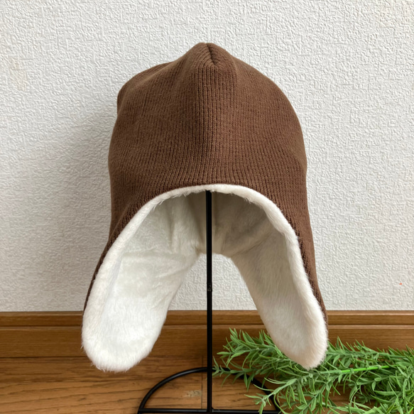 【sale】耳あてニット帽子　48ｃｍ① 5枚目の画像