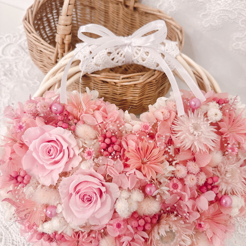 ハートシリーズ】 オリジナル ピンク ハート リース 可愛い