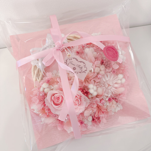 ハートシリーズ】 オリジナル ピンク ハート リース 可愛い