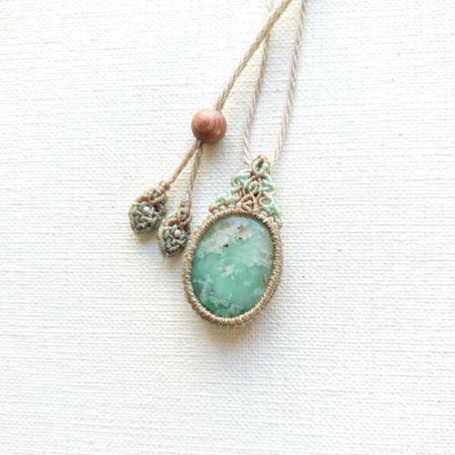 クリソプレーズ・マクラメペンダントff ネックレス・ペンダント LOTUS