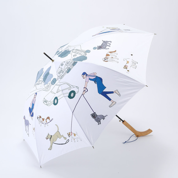 ユリコフ デザイン KASANOWA-Mine-傘「walk the dog」 2枚目の画像