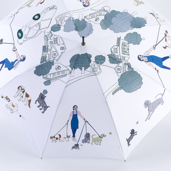 ユリコフ デザイン KASANOWA-Mine-傘「walk the dog」 4枚目の画像