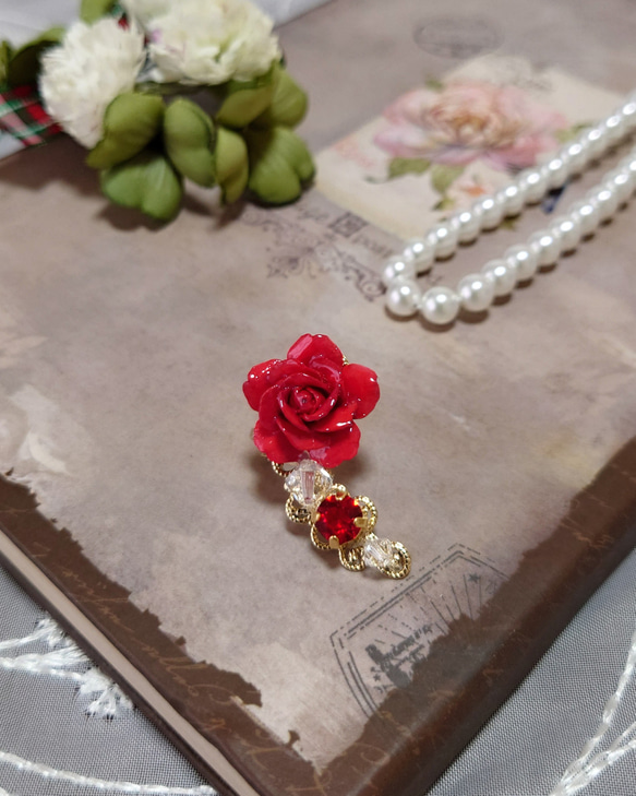 イヤーカフ バラの花 赤 フラージュ イヤーカフ ETERNAL ROSE 通販 
