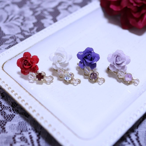 イヤーカフ バラの花 赤 フラージュ イヤーカフ ETERNAL ROSE 通販