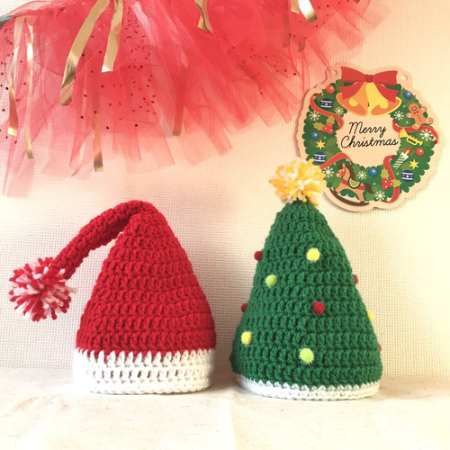 サンタとツリーな帽子✩.*˚ 帽子(ベビー・キッズ) Pandora 通販