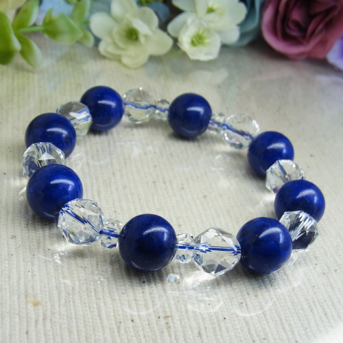 オーダーブレスレット【ラピスラズリ・ゴールドルチル】ラリマー