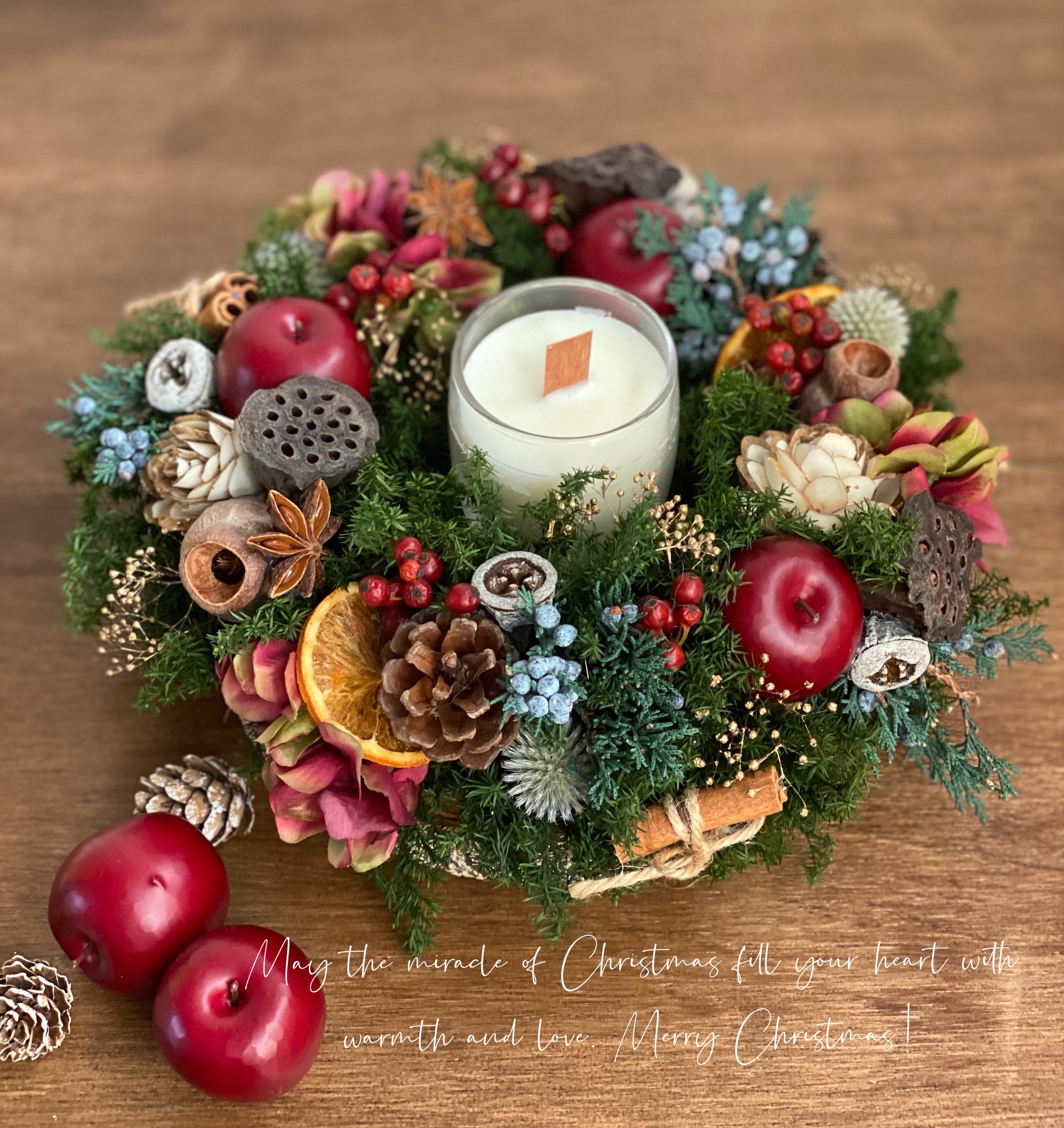 2way christmas wreathe Apple キャンドル・キャンドルホルダー
