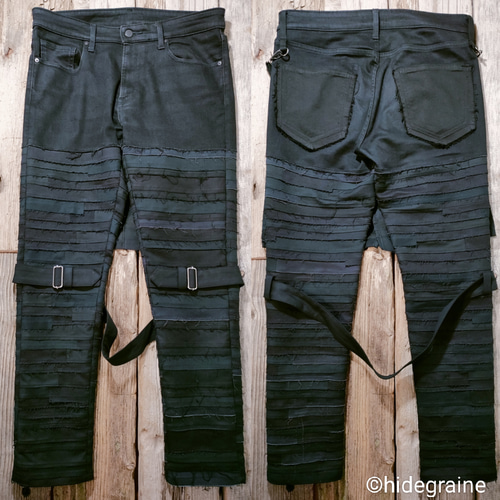 M)クラストパンツ リメイク TN21AW102 JIKKENPANTS CRUST PANTS color:WH リメイク クラストパンツ