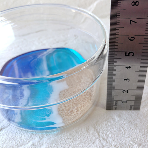 透明感抜群♪ヒトデが佇むさざ波が幻想的な海レジンアートの蓋付き