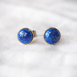12月誕生石 mini round ピアス ~Lapis lazuli~ 1枚目の画像