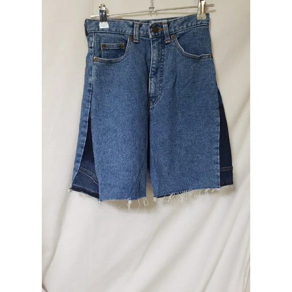 キッズ サイド切り替えデニムパンツ ショートパンツ カットオフ キッズ サイド切り替えデニムパンツ ショートパンツ カットオフ