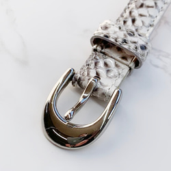 日本製　パイソン　ベルト　細幅　蛇革　ダイヤモンドパイソン　エキゾチックレザー 6枚目の画像