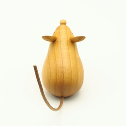 木製干支飾り ネズミ(子) 茶or白 8枚目の画像