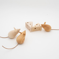 木製干支飾り ネズミ(子) 茶or白 11枚目の画像