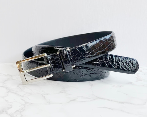 日本製 クロコダイル LLサイズ 30㎜巾 上質 ベルト エキゾチックレザー