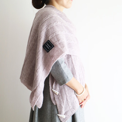 新色 [Lilac Ash] 100% cashmere cable knit 3way large stole♥ 第4張的照片