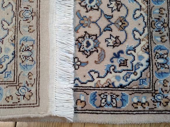 パキスタン絨毯 HISTORY　手織り絨毯　エスリム柄　ソフトWノット　38x121cm　ミニランナー 10枚目の画像