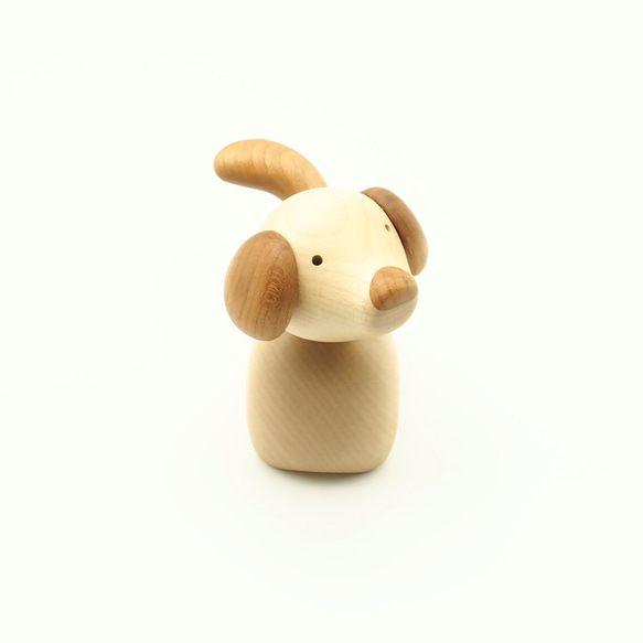 木製干支飾り イヌ(戌) 薄茶耳orこげ茶耳 4枚目の画像