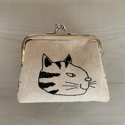 手にフィットする大人可愛い ミニ財布（猫顔 by Miyako Kawaguchi）猫の日2023 2枚目の画像
