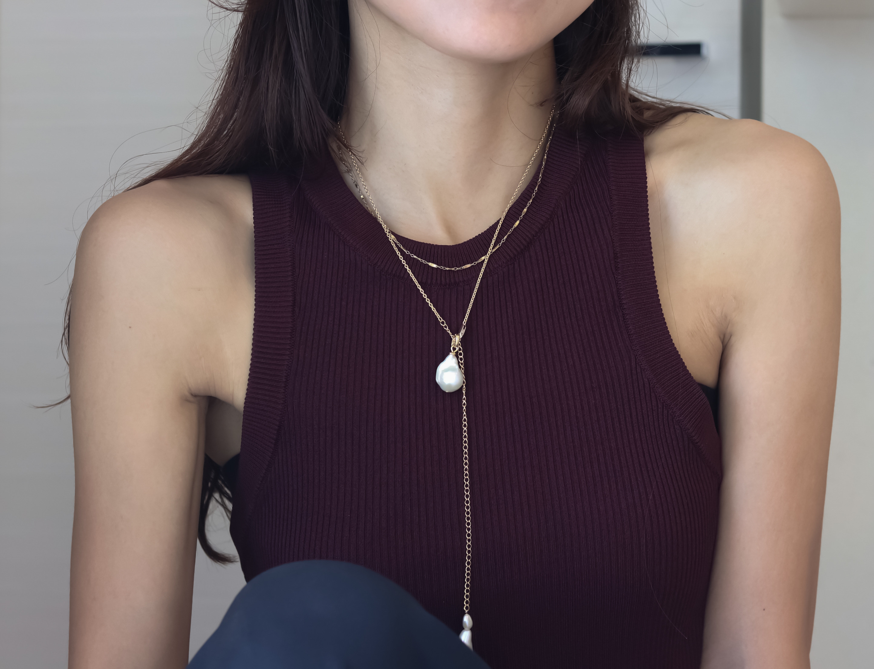 【限定set】Perle de blanc Jewelry 14kgf＆oyster ネックレス2点set