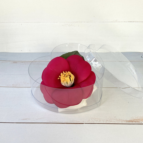 全国どこでも送料無料！ Creema限定」布花 紅白 椿 W金具 2Way コサージュ ツバキ アクセサリー