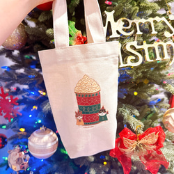 クリスマスギフト｜タフィーストーンフルーツラテのデイリーキャンバスドリンクバッグ（アイスダムカップ）手刷り 12枚目の画像