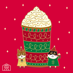 クリスマスギフト｜タフィーストーンフルーツラテのデイリーキャンバスドリンクバッグ（アイスダムカップ）手刷り 8枚目の画像