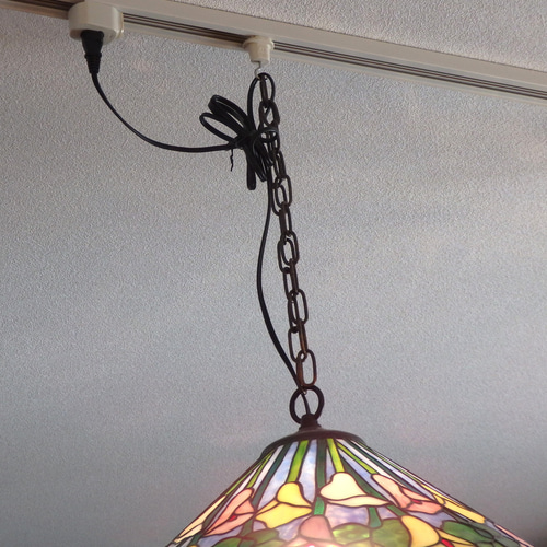 ステンドグラス☆カラーの花のペンダントライト シーリングライト