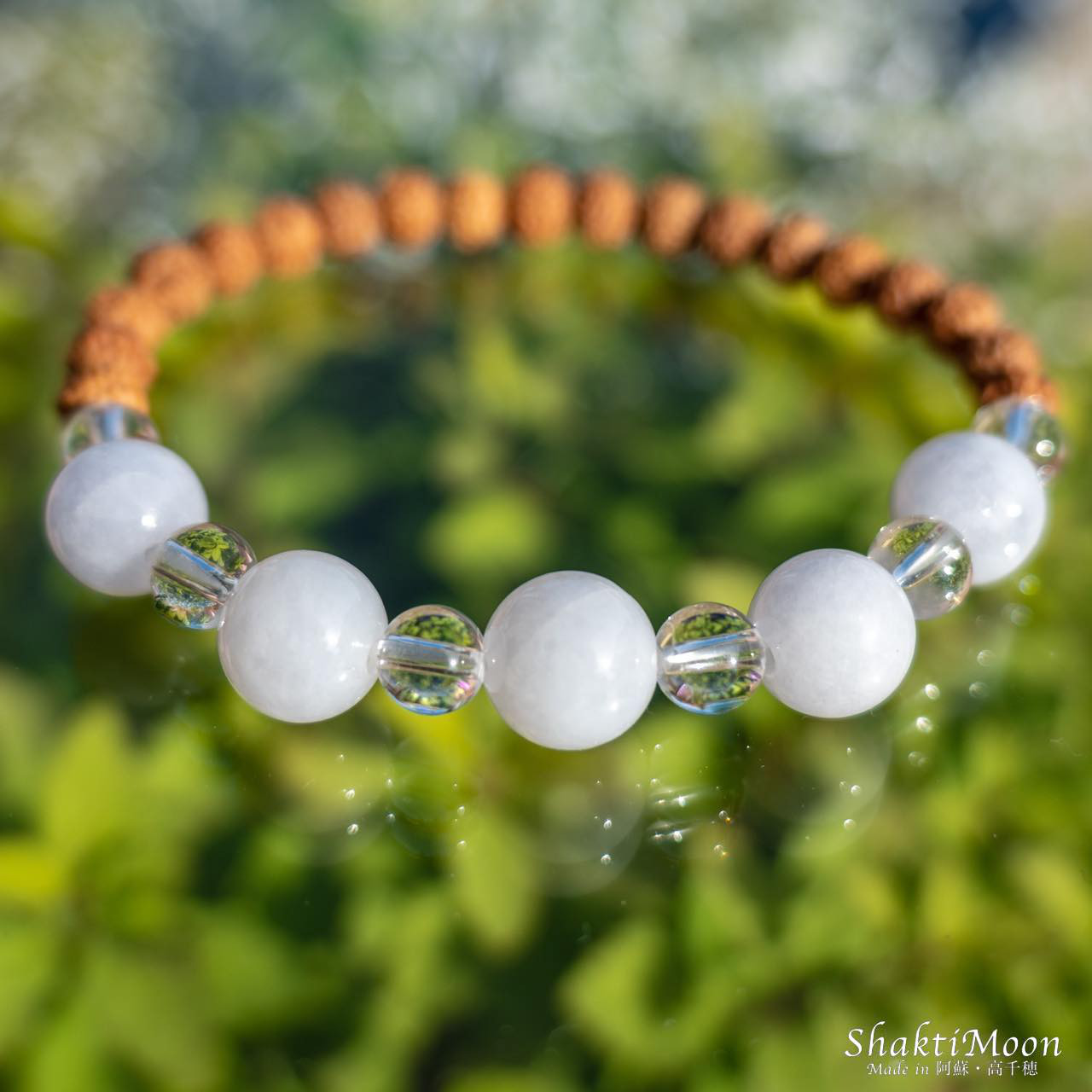 【成功と繁栄のお守り！ラベンダー翡翠（ひすい） ×水晶】レア・希少！チクナ・極小4mm・5mm・6mm ルドラクシャ