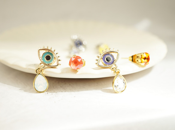 おめめ（瞳）のピアス/アシンメトリー《281_01》 ピアス（スタッド・一粒） coccomaru 通販｜Creema(クリーマ) 15126427