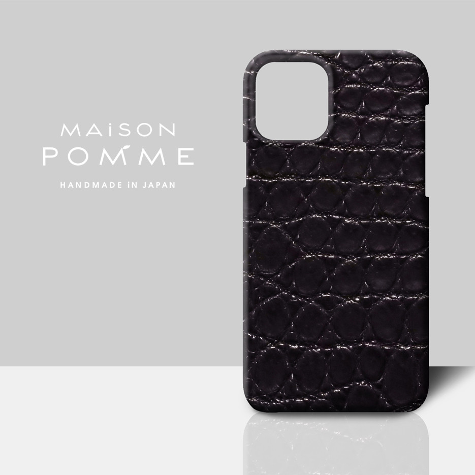 クロコダイル iPhone 用 ケース【クロマブラック】iPhone各種対応 受注生産