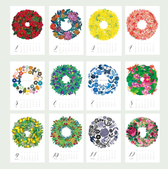 売り切りお値下げ：水彩で描く12ヶ月(バラエティ)【A4/高級特殊紙：使用後は絵画として】 7枚目の画像