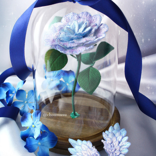 立体刺繍花『Goddess of Mirage 砂漠の薔薇』/ Blue 立体