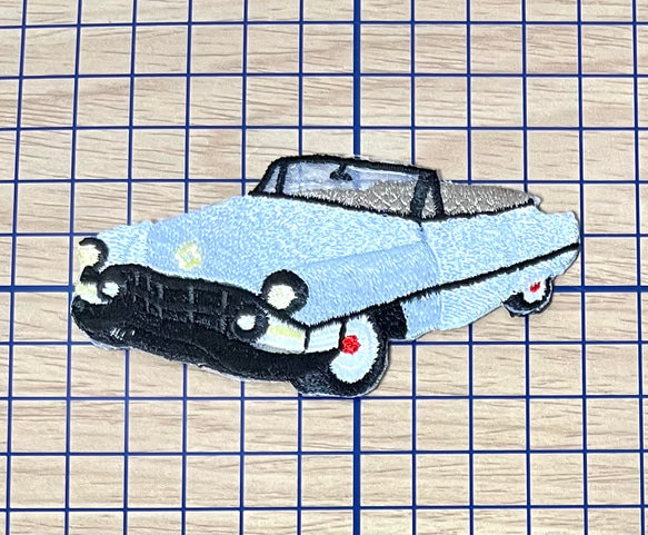 刺繍アイロンワッペン　オープンカー　B 2枚目の画像