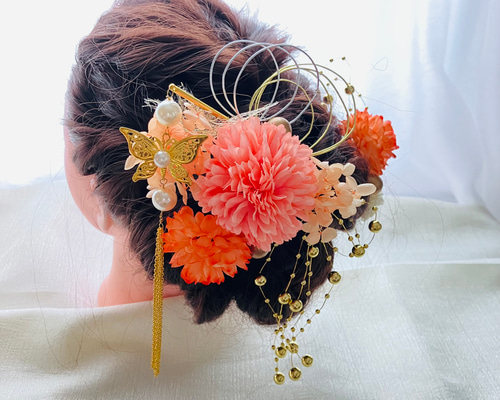 赤黒金★金箔シート 扇子 かんざし タッセル★結婚式 成人式 髪飾りセット 花魁 37572b9cb2010d446c22c8e921609b