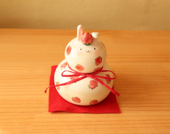 新品【やまぐちあさこ】粉引きイチゴうさぎの鏡餅(大) 粉引きイチゴうさぎの鏡餅(大) 鏡餅 やまぐちあさこ。 的作品 15127288