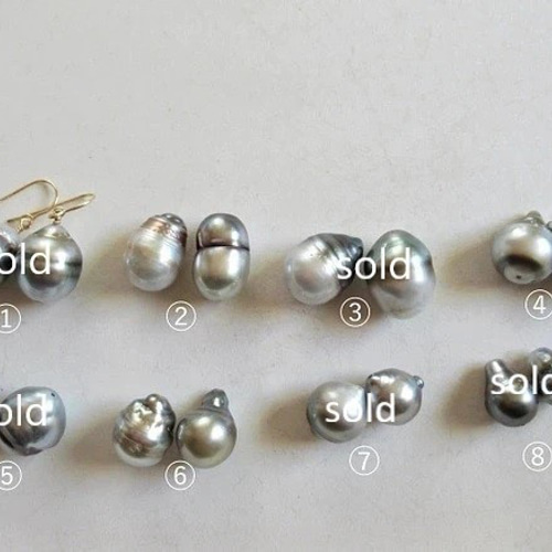 選べる】タヒチアンパール 天然バイカラー黒蝶真珠 *** (14kgf・Silver