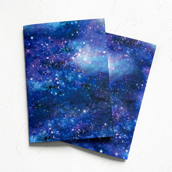 星と銀河の宇宙柄 ノート 2枚目の画像