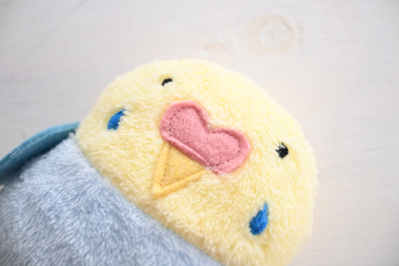 セキちゃん　（セキセイインコぬいぐるみ）イエロー×サックス 4枚目の画像