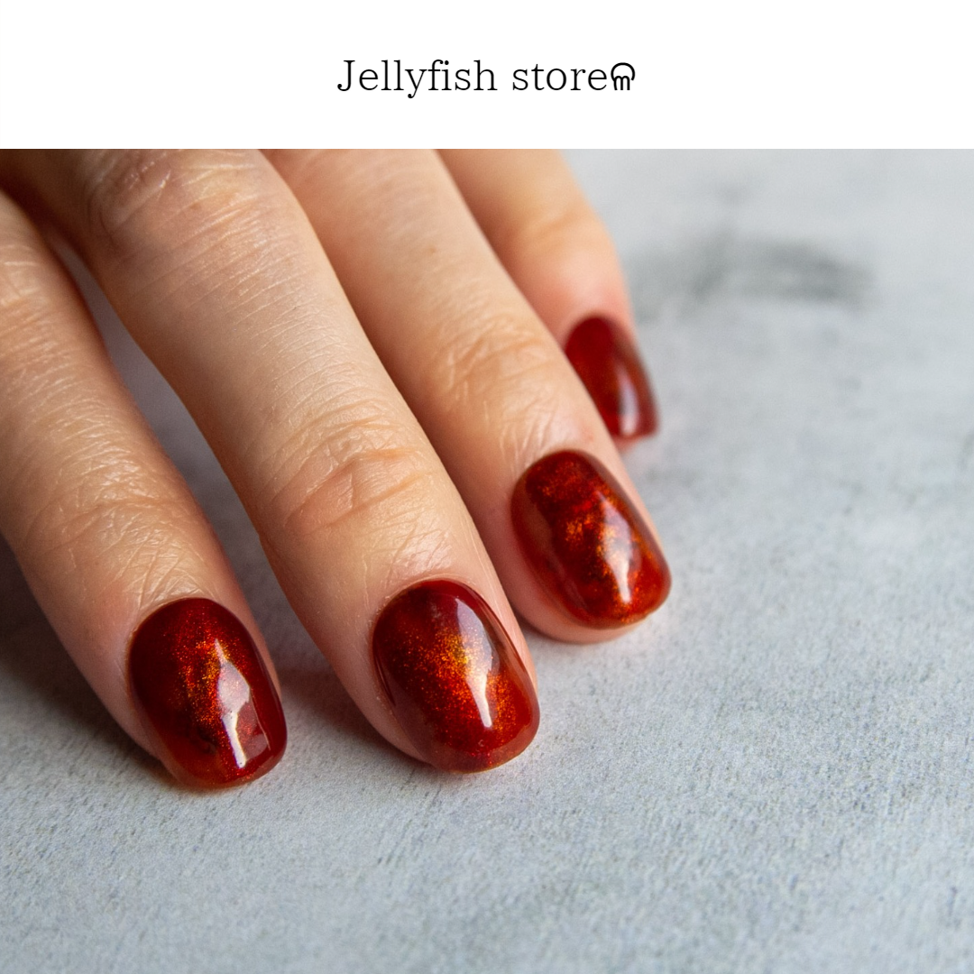 【人気No.4*】#64｜antique amber *** 赤琥珀 うるうる アンバーネイル 宝石 ブラウン