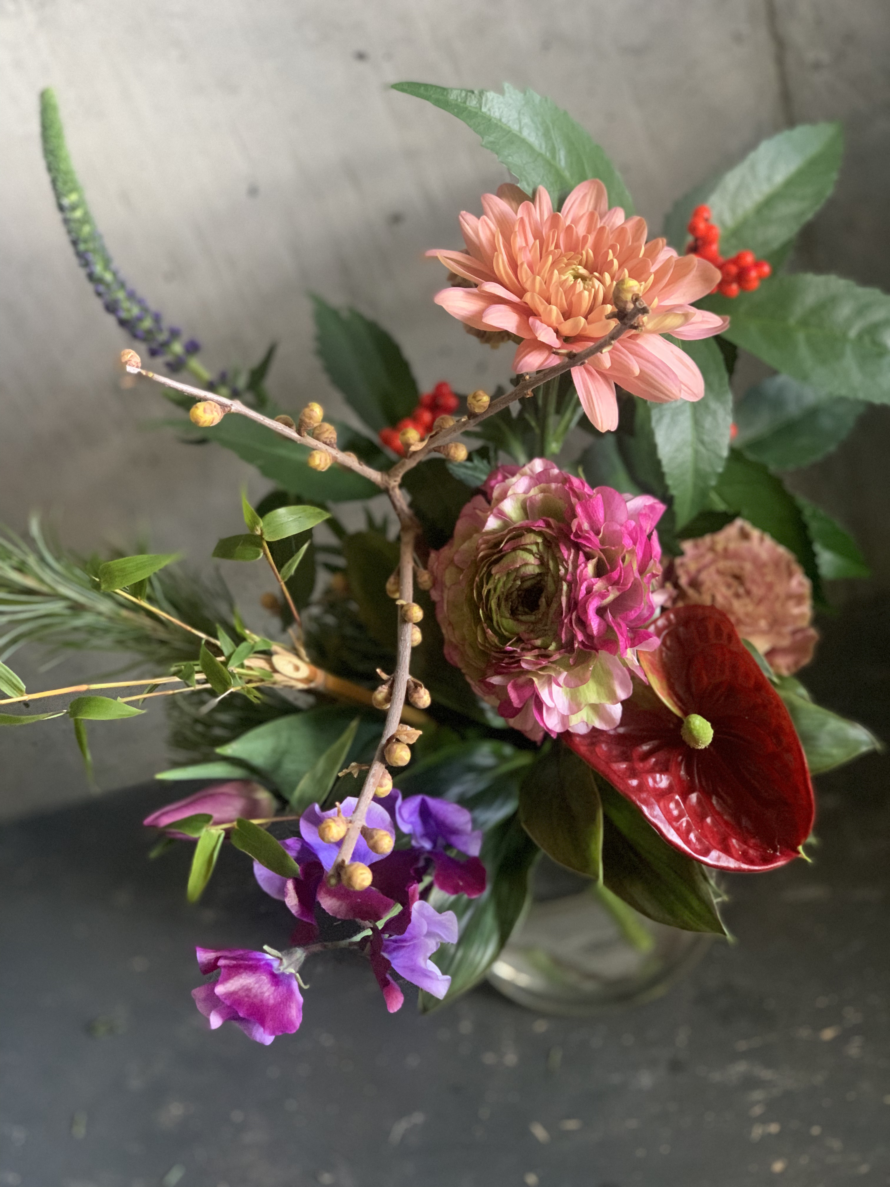 2025年＊お正月の生花(花瓶に飾る用)Sセット しめ縄・しめ飾り