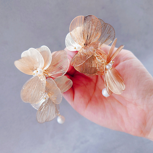 no.198 新作✩.*˚ナチュラルカラーの大ぶり華やかアクセサリー✩.*˚ no.198 新作✩.*˚ナチュラルカラーの大ぶり華やかアクセサリー✩.*˚