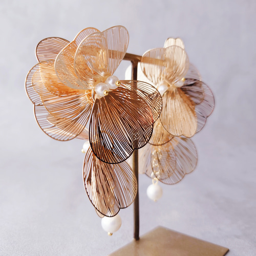 no.198 新作✩.*˚ナチュラルカラーの大ぶり華やかアクセサリー✩.*˚ no.198 新作✩.*˚ナチュラルカラーの大ぶり華やかアクセサリー✩.*˚