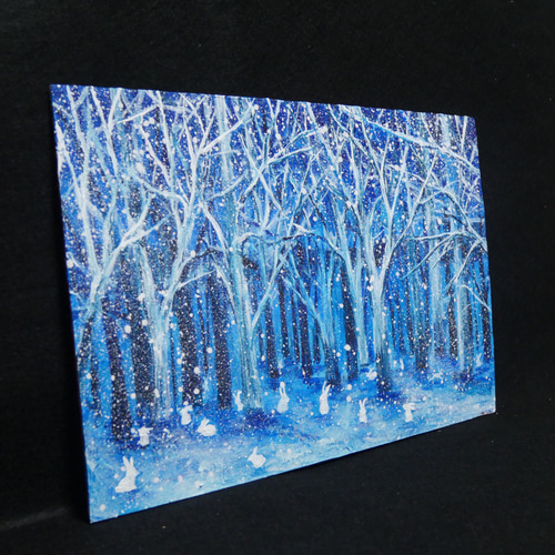 油絵 油彩 油彩画 絵 絵画　【冬の林の兎】 油絵 油彩 油彩画 絵 絵画 【冬の林の兎】 絵画 HR 通販