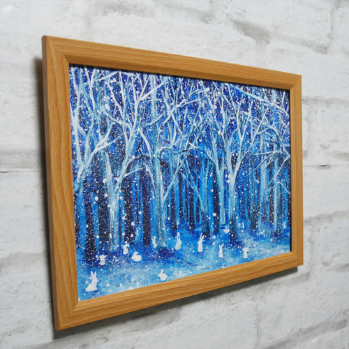 油絵 油彩 油彩画 絵 絵画　【冬の林の兎】 油絵 油彩 油彩画 絵 絵画 【冬の林の兎】 絵画 HR 通販