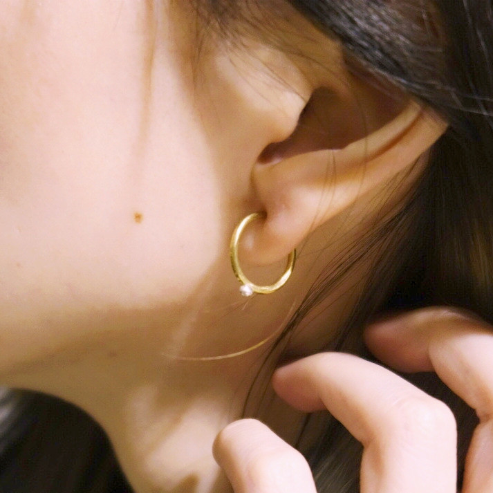 【新作】Silver Dot Earring　真鍮／シルバー