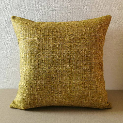 ラスト1] ミックス マスタードイエロー クッションカバー 45×45