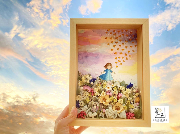 《special day gift》warter painting and colorful flowers frame 第1張的照片