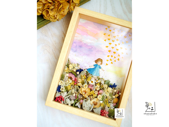 《special day gift》warter painting and colorful flowers frame 第2張的照片